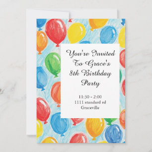 Invitation de la fête d'anniversaire du ballon