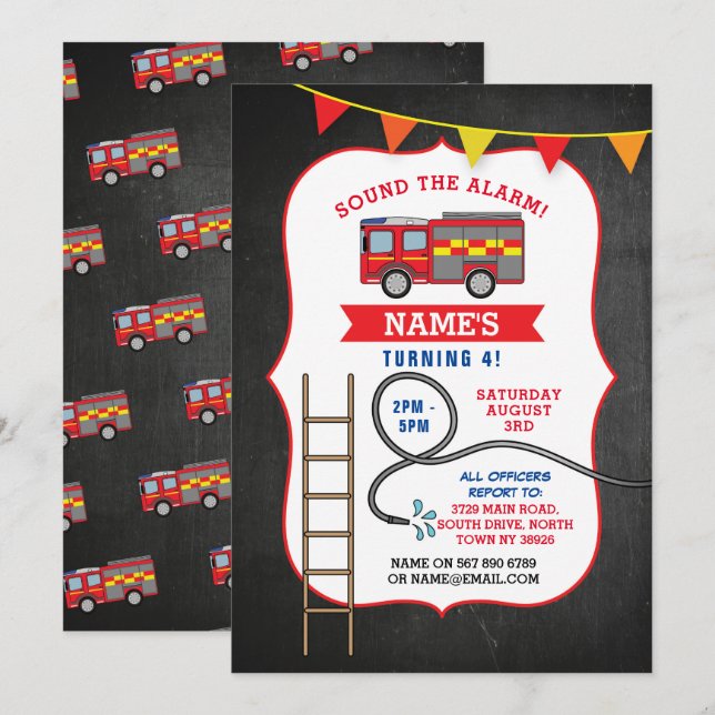 Invitation de la fête d'anniversaire du camion de  (Devant / Derrière)