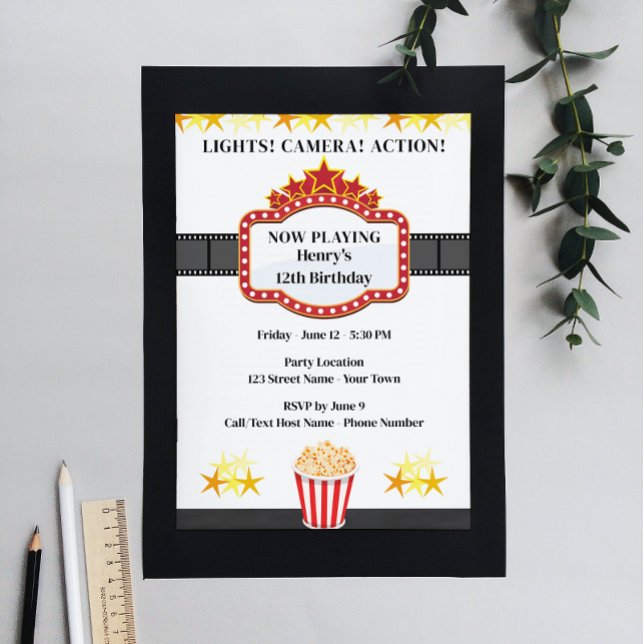 Invitation de la fête d'anniversaire du film (Créateur téléchargé)