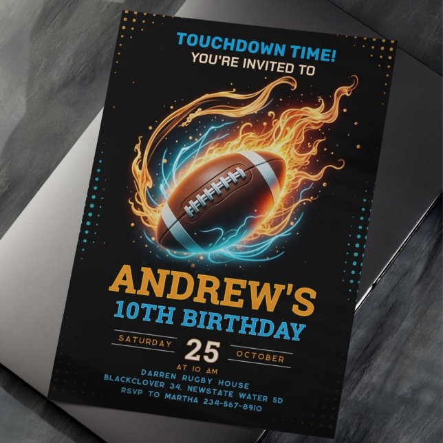 Invitation de la fête d'anniversaire du football a (american football)