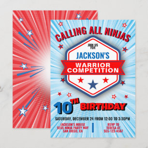 Invitation de la fête d'anniversaire du guerrier N