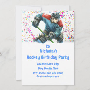 Invitation de la fête d'anniversaire du hockey à t