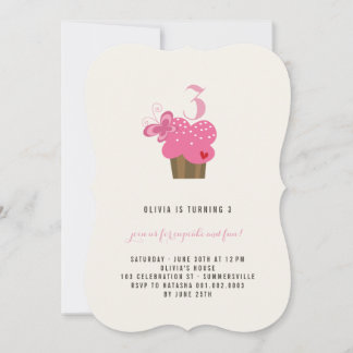 Invitation de la fête d'anniversaire du papillon F
