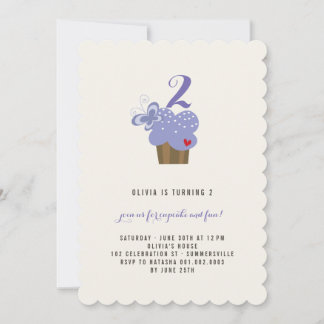 Invitation de la fête d'anniversaire du papillon p