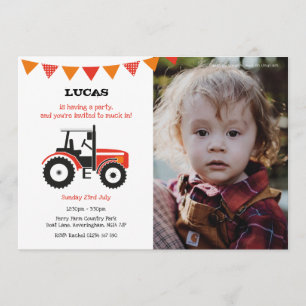 Invitation de la fête d'anniversaire du Tracteur r