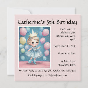 Invitation de la fête d'anniversaire enchantée de 