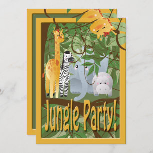 Invitation de la fête d'anniversaire Jungle Animal