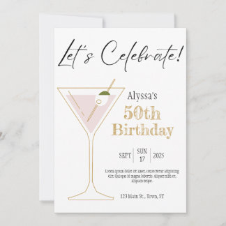 Invitation de la fête d'anniversaire Martini