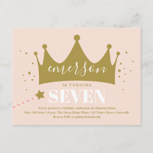 Invitation de la fête d'anniversaire princesse ros