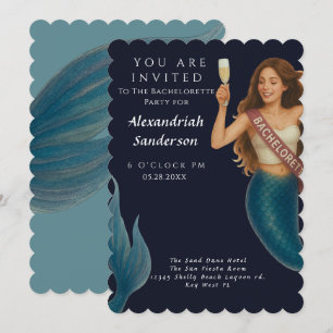 Invitation de la Fête de Bachelorette de Sirène pe
