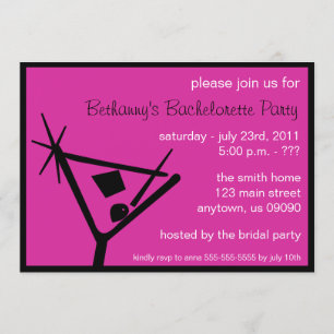 Invitation de la fête de Bachelorette Martini verr