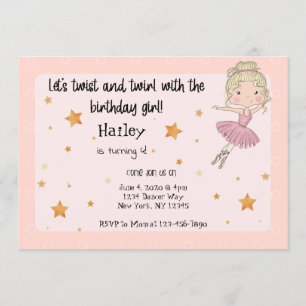 Invitation de la fête de Ballerina légère