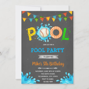 Invitation de la fête de base-ball