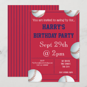 Invitation de la fête de baseball