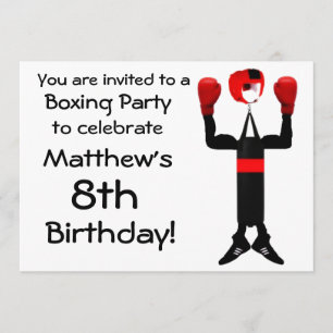 Invitation de la fête de boxe d'anniversaire