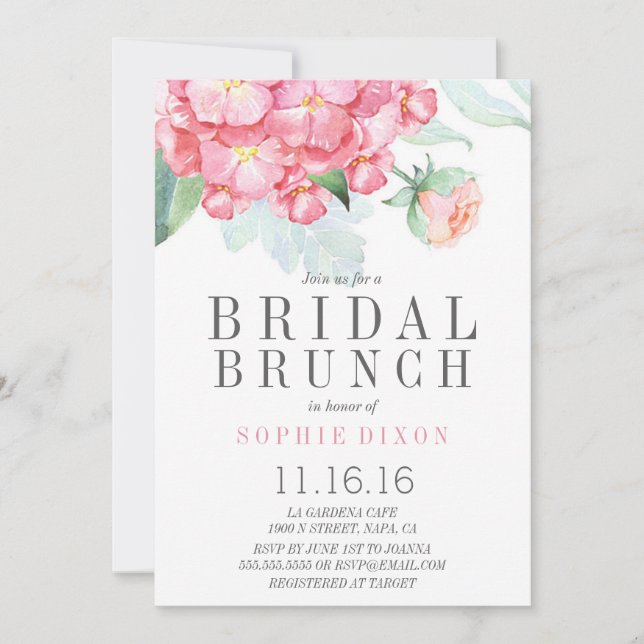 Invitation de la fête de brunch nuptiale (Devant)