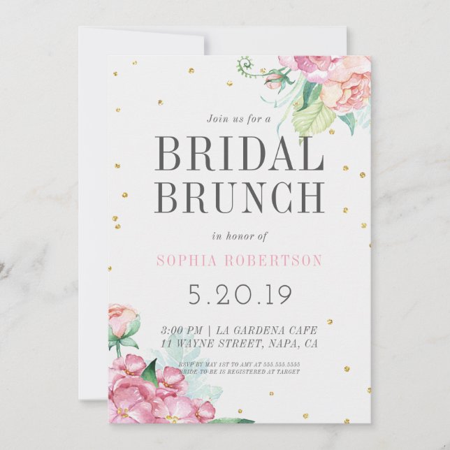 Invitation de la fête de brunch nuptiale (Devant)