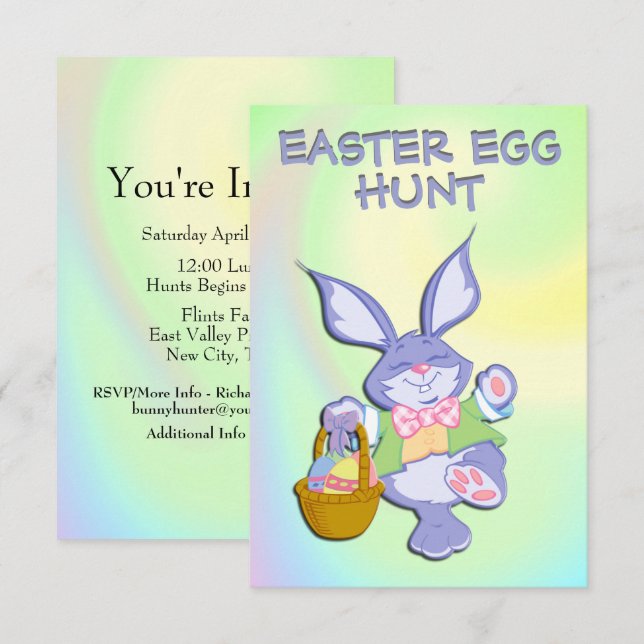 Invitation de la fête de chasse aux oeufs de Pâque (Devant / Derrière)