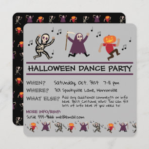 Invitation de la fête de danse d'Halloween