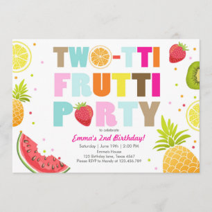 Invitation de la fête de deux tti frutti Tutti fru