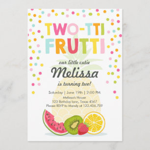 Invitation de la fête de deux tti frutti Tutti fru