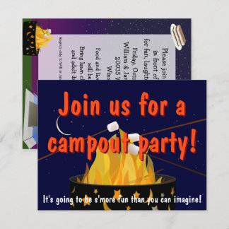 Invitation de la fête de feu de camp