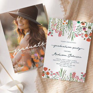 Invitation de la fête de Fleur sauvage colorée