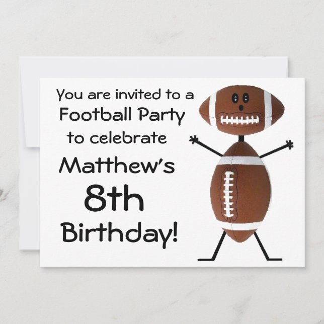 Invitation de la fête de football anniversaire (Devant)