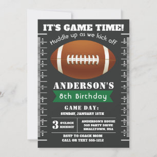 Invitation de la fête de football en vert