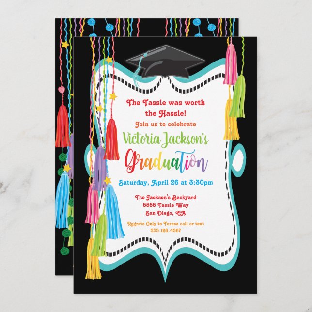 Invitation de la fête de graduation (Devant / Derrière)