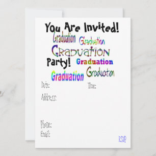 Invitation de la fête de graduation amusante et co