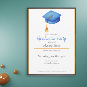 Invitation de la fête de graduation avec un casque