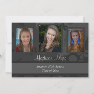 Invitation de la fête de graduation Black and Grey