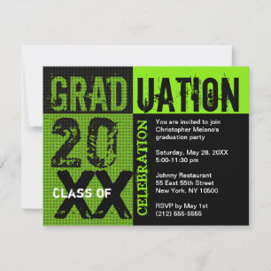Invitation de la fête de graduation Black Green