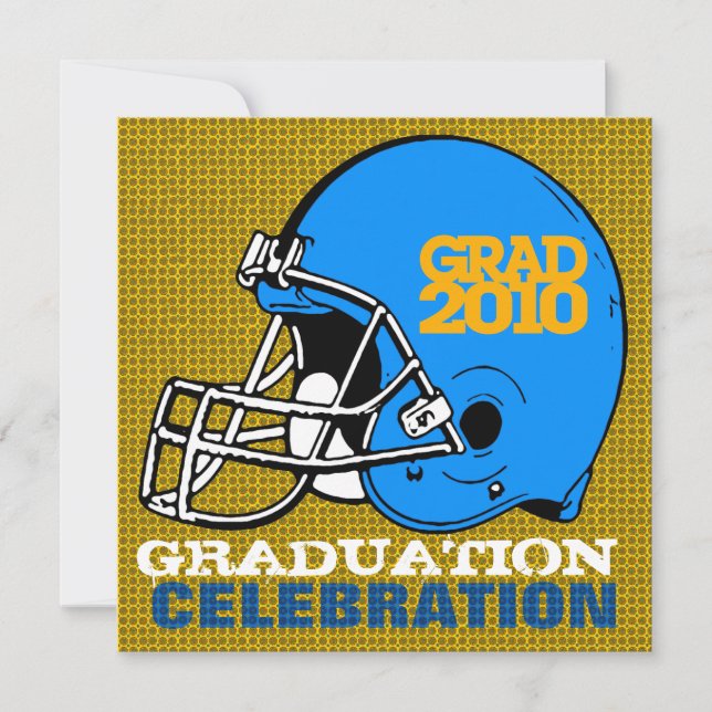 Invitation de la fête de graduation Casque de foot (Devant)