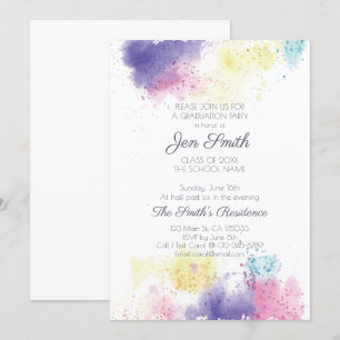 Invitation de la fête de graduation d'aquarelle mo