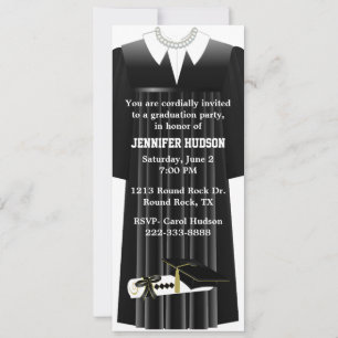 Invitation de la fête de graduation de Black Gown