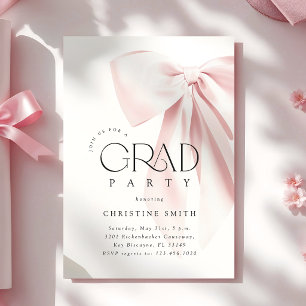Invitation de la fête de graduation de la Bow rose