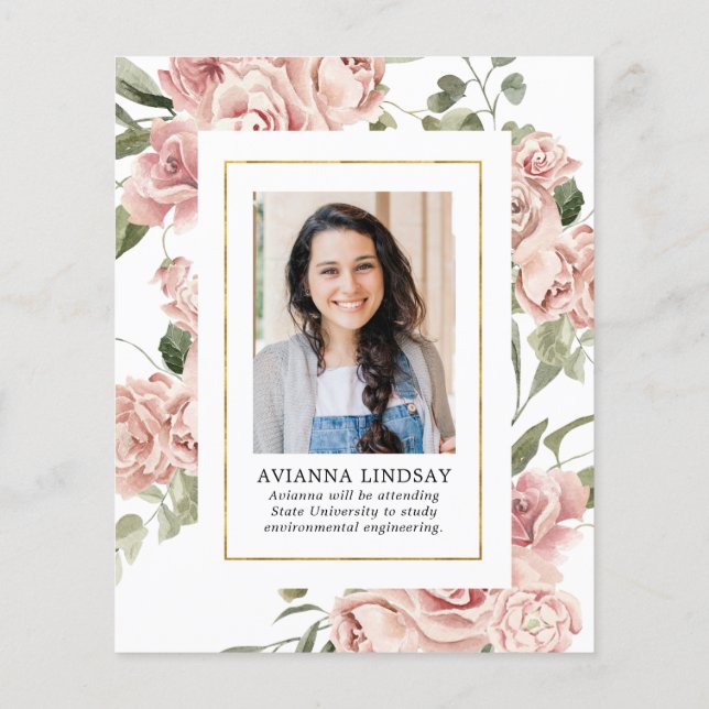 Invitation de la fête de graduation de la photo ro (Dos)