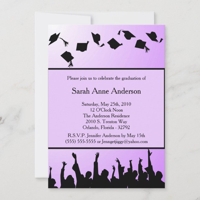 Invitation de la fête de graduation de la silhouet (Devant)