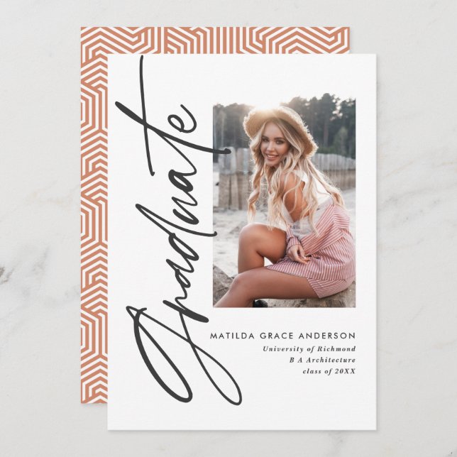 Invitation de la fête de graduation de la typograp (Devant / Derrière)