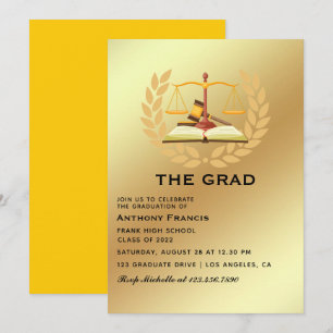 Invitation de la fête de graduation de l'avocat ja