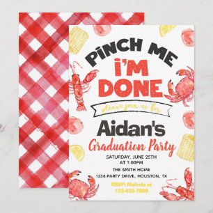 Invitation de la fête de graduation de l'écrevisse