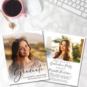 Invitation de la fête de graduation de photo éléga