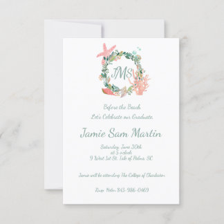 Invitation de la fête de graduation de plage | Fai