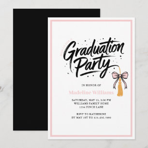 Invitation de la fête de graduation de Tassel Bow