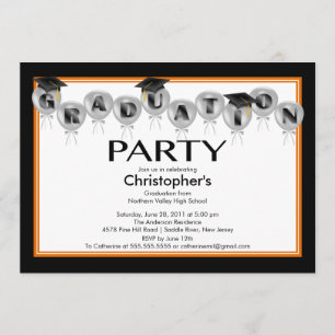 Invitation de la fête de graduation des ballons Ca