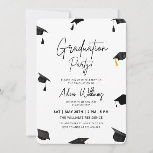 Invitation de la fête de graduation, diplôme unive