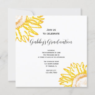 Invitation de la fête de graduation du tournesol j