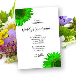 Invitation de la fête de graduation du tournesol v